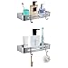 NIENLCIP Estanteria Baño Sin Necesidad de Taladrar Estante Ducha Autoadhesivo Baño Ducha Estantería Prevención de Herrumbre Aluminio Rectangular 2 Niveles Plata