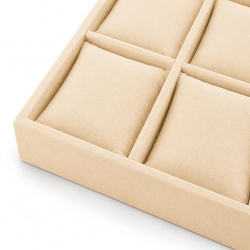 Image of 10 Slot Watch Organizer Tray for Watches, Cream | Tray keeps watches, smartwatches, bracelets and accessories arranged neatly in wardrobe, closet, dresser or dressing table