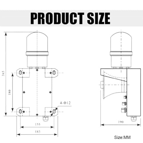 130DB Volume Regolabile Parete Sirena Allarme con Luce Stroboscopica, Impermeabile LED Luce di avvertimento per la sicurezza di fabbrica
