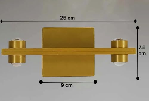 Image of Groeien 4 LED Golden 4W Up /Down Wall Sconce Bathroom Vanity Indoor Outdoor Light Fixtures for Mirror, Hallway,Bedroom,Indoor Wall Light(DualArc-4LED)