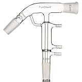 FunChem Glass Short Path Distillation Head, High-Efficiency Optimal Separation and Precision Control Distillation Apparatus for Lab Distillation, 3-Hose Connection, 24/40 Joint