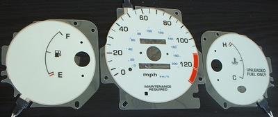 96 97 98 99 00 Honda Civic Dx White Face Glow Gauges Dash Kit - Manual Transmission, No Tachometer #TOP6