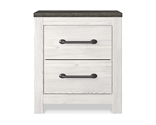 Signature Design by Ashley Gerridan Coastal 2 Drawer, 24.72" Tall Nightstand, White/Gray - Image 3