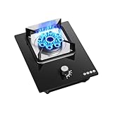 Gasherd, Einzelbrenner-Herd, gehärtetes Glas, tragbarer Gasherd, 5,2 kW, 9 Mulden, Camping,...