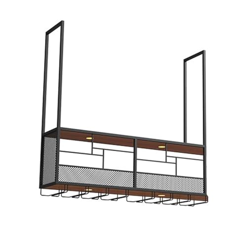 Étagère de plafond de bar moderne et support de verre flottant pour cuisine