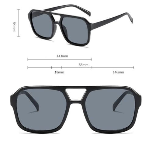 IKANOO 4 Pieces Vintage Retro 70s Square Aviator Sunglasses Women Men Classic Rectangle Sunglasses Trendy Shades﻿3