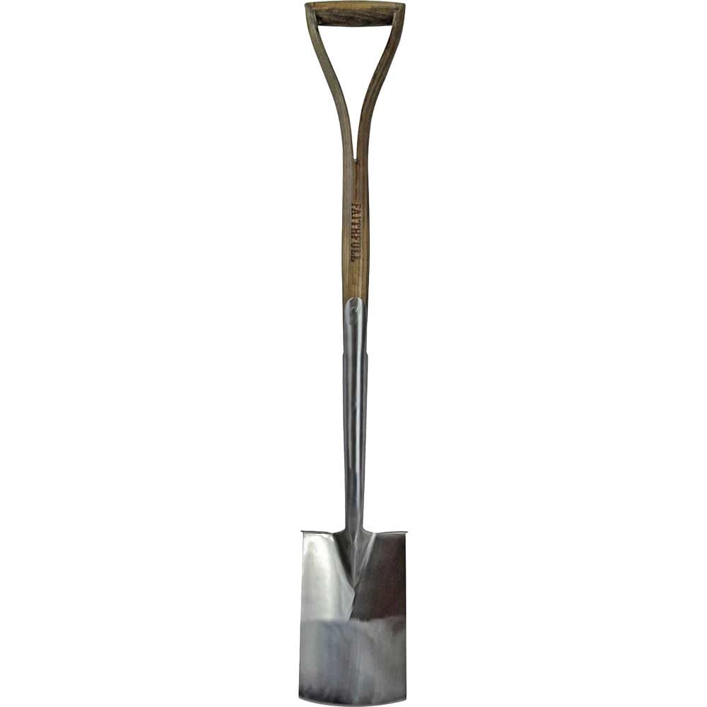 Faithfull Prestige Stainless Steel Border Spade Ash Handle