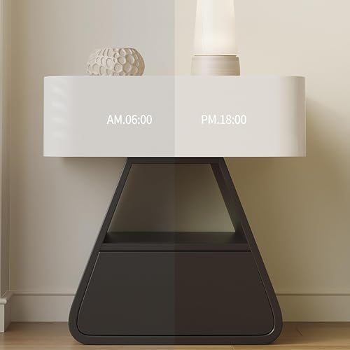 Modern Minimalist Wood Nightstand with Storage - Stylish End Table for Bedroom & Living Room - Contemporary Bedside Tables & Couch Table - Elegant Design