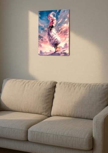 Image of NIJUKA Anime Printed A4 Size Metal sheet Poster For Home And Room Decoration | For Anime Art Fans Boys And Girls (Kid Buu Destroyer of erath)