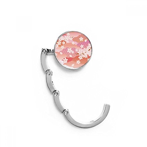 Accroche sac pliable fleurs de cerisier rose pour table et bureau de 4,4 cm