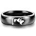 XAHH His and Hers Matching Set Couple Titanium Steel Rings Mouse Kiss Forever Together Promise Wedding Band Black Men Size 8