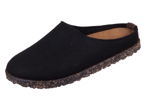 Pantoufles en feutre HAFLINGER Manhattan avec semelle cuir mixte