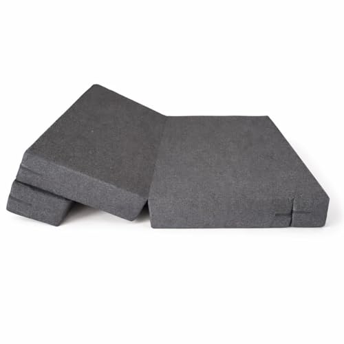 Image of Single Seater Foldable Sofa Cum Bed | 3x6 Feet Jute Fabric Sofa Bed with Washable Cover | Ideal for Home & Office Guests| Grey.
