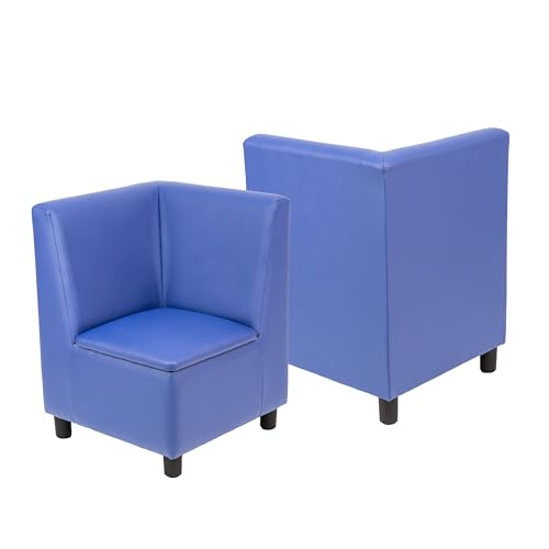 Image of FDP Kid Comfort Collective Modular Corner Armless Armless Chairs, 2-Pack - Blue