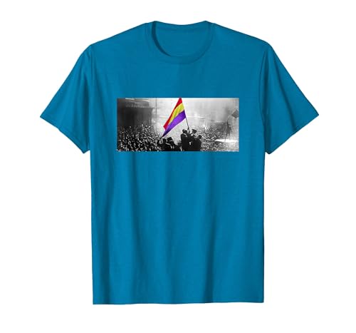 Bandera Ondeando República Española Camiseta, Hombre, Zafiro, 3XL