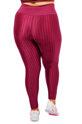 Kit 2 Legging cirre 3D Plus Size cintura alta brilho molhado couro poliamida (Preto, Bordo G6)