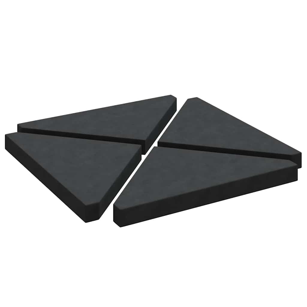 4 piastre di peso per ombrellone, in granito, triangolari, 14 kg, per ombrellone, stabile, per terrazza, balcone, giardino