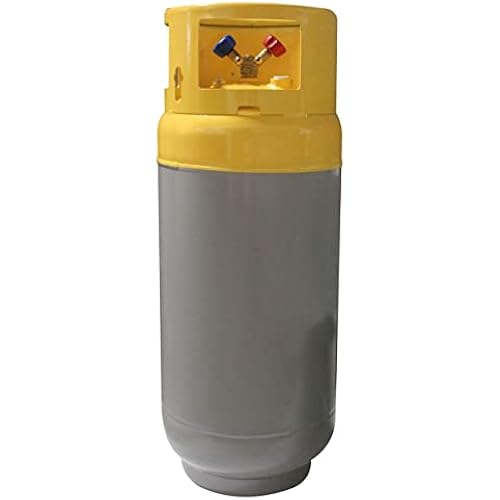 USA Lab Mastercool Refrigerant Recovery Tank with Float Switch, Collar Design Easy Handling, 3/4 inch NPT Opening Powder Coated Pre Charged Recovery Cylinder HVAC for CFCs, HFCs, HCFCs, 50LB