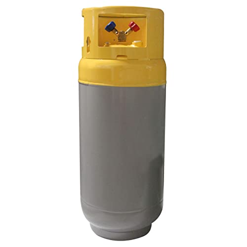 USA Lab Mastercool Refrigerant Recovery Tank with Float Switch, Collar Design Easy Handling, 3/4 inch NPT Opening Powder Coated Pre Charged Recovery Cylinder HVAC for CFCs, HFCs, HCFCs, 30LB