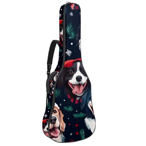 Sac à dos guitare acoustique étui souple imperméable imprimé de Noël pour cours et répétitions
