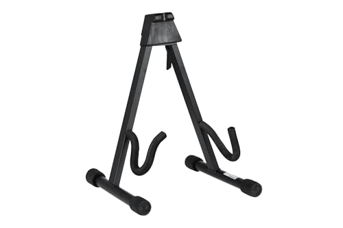 GEWA soporte para guitarra FX Classic, soporte para guitarra, estilo A, adecuado para guitarra eléctrica y bajo eléctrico, negro, plegable