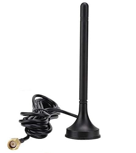 XpertTele Magnetic Base Sucker Antenna 6dbi wit SMA Male High-Gain Rodc Type | 3G/4G GSM Full-Band Omni-Directional WiFi Signal Antenna | 700-2700MHz (2M Cable) -1pc