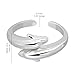 Hoops & Loops 925 Sterling Silver Twin Dolphins Open Toe Ring for Women Men