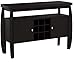 Furniture of America Clyton Modern Kitchen Buffet Storage Cabinet with Doors and Shelves, Wood Sideboard Table, Coffee Bars & 9 Grid Wine Rack, for Dining, Living Room, Dark Espresso