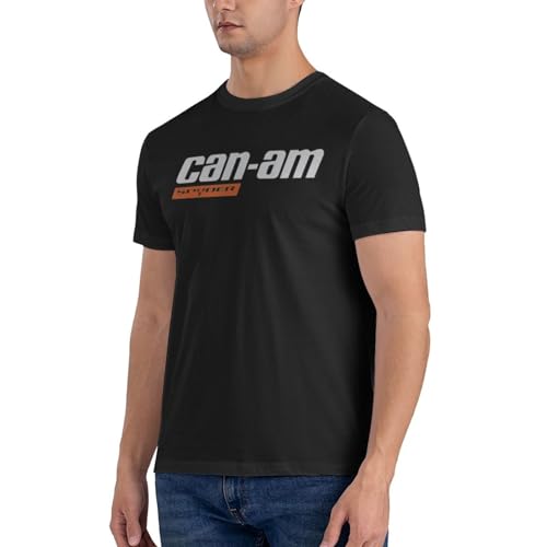 Can and am Casual Short Sleeved Men's Pure Cotton Round Neck T-Shirt Black3