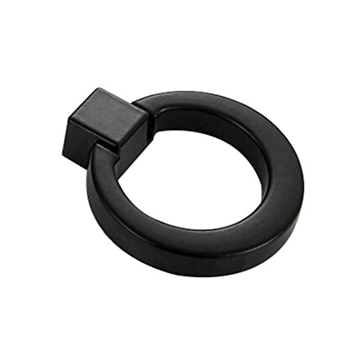 Tonglisen good-looking Zinc Alloy Ring Circle Handle Door Pull Drawer Cabinet American Style Furniture(None 4201-Mono-black)