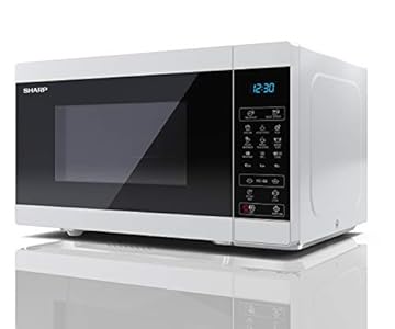 SHARP YC-MG81U-W 28 Litre 900W Digital Microwave with 1100W Grill, 11 power levels, ECO Mode, defrost function, LED cavity light - White
