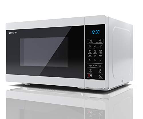 SHARP YC-MG81U-W 28 Litre 900W Digital Microwave with 1100W Grill 11 power levels ECO Mode defrost function LED cavity light - White