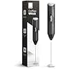 Keplin Handheld Milk Frother - Stainless Steel Electric Whisk - Portable Battery-Operated Coffee Frother for Lattes, Matcha, Protein Shakes - Ergonomic, Compact, Easy to Clean (Black)