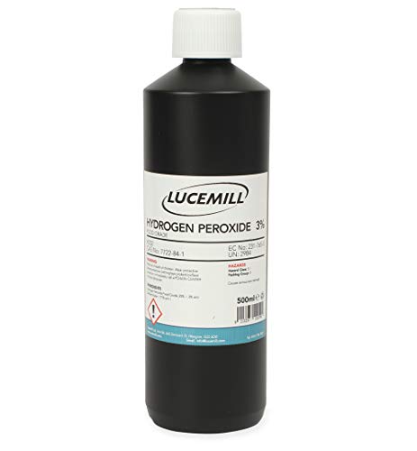 LUCEMILL 1 x 500mL HYDROGEN PEROXIDE 3% FOOD GRADE in HDPE Bottle w/White Screw Cap