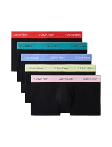 Calvin Klein Pride Icon Cotton Stretch 5 Pack Low Rise Trunks - NB4230 (Assorted Black, Medium)