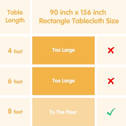 Image of BRILLMAX 6 Pack Beige Tablecloths 90x156 Inch for 8ft Rectangle Tables | 150 GSM Polyester Fabric, Floor Length Drop, Water, Stain & Wrinkle Resistant Cloth Cover for Wedding Reception Banquet Party