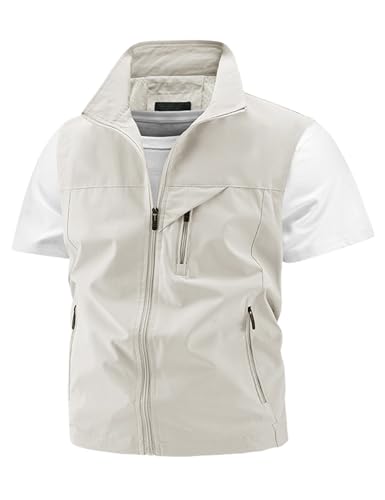 Gihuo Men's Lightweight Outdoor Travel Vest Full Zip Casual Lightweight Work Vest
