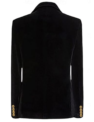 Mens Double Breasted Blazer Jacket Velvet Peaked Lapel Sport Coat Winter Business Formal3