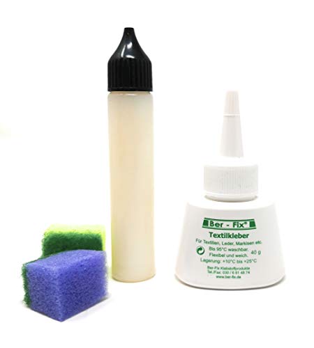 Ber-Fixu00ae - Pegamento textil con adhesivo para piedras decorativas, juego para reparar y decorar