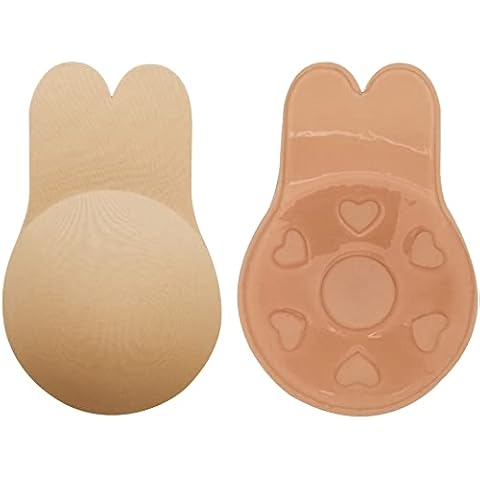 OMGREAT Nipple Covers Lift Invisible Adhesive Bras Strapless Sticky Push up Silicone Tape Bra - 1Pair Suitable for C-D Cup Cover