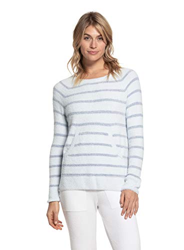 Barefoot Dreams CozyChic Lite Striped Raglan Pullover-Blue Multi-M