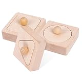 LRXIYODE Holz Formen Steckspiel für Kleinkinder Montessori Lernspielzeug mit Sicheren Glatten Formen Fördert Hand Auge Koordination Kognitive Entwicklung und Feinmotorik Geometrische