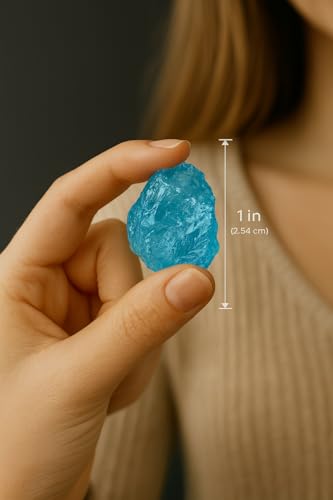 Large 1.25-2.0” Natural Aquamarine Raw Crystal Stone,Healing Gemstone for Reiki, Chakra Balancing, Meditation & Crystal Collection – Raw Aquamarine... - Image 4