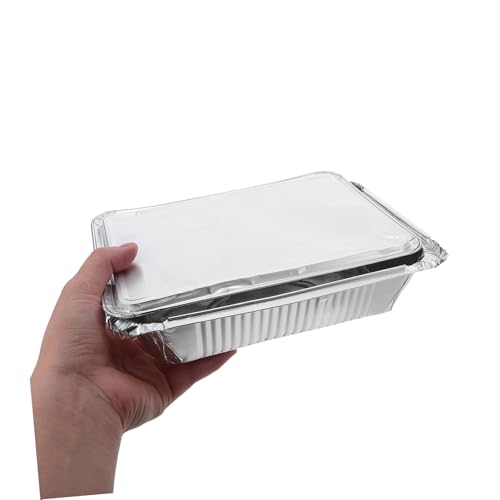 Bandejas de aluminio resistentes de 1000 ml con tapas herméticas 5