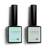 CANNI Hema Free Top Coat Gel UV Base Coat Set Gellack Gel Nagellack Unterlack & Überlack Gel Polish Long Lasting No Wipe Tempered Top Coat Nail Art Starter Manicure Salon DIY at Home
