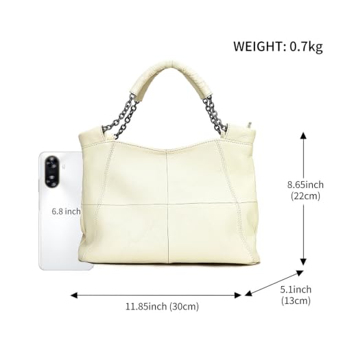 Image of Genuine Leather Women Handbags and Purses Designer Medium Tote Bag Fashion Shoulder Crossbody Satchel Hobo Bag