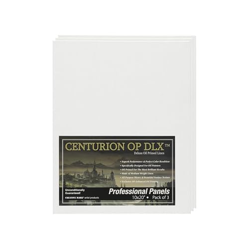 Centurion Deluxe Professional Oil Primed Linen Canvas Panels - 10x20-3 Pack of Linen Canvases for Painting, Artwork and More