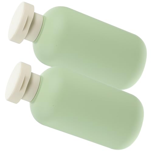 Yardwe Botellas de Viaje Exprimibles 200 Ml Set 2 Piezas Plástico Transparente con Tapa Abatible Antifugas para Champú Acondicionador y Gel de Ducha Envases Rellenables para