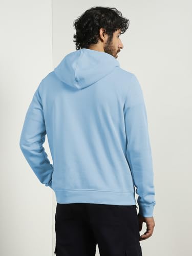 Image of Nobero Men's Printed Regular Fit Hoodie | Cotton Rich Fleece Sweatshirt for Men | Soft & Warm Hooded Pullover | Casual Winter Wear