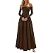 Generisch Herbstkleid Damen,Herbstkleid Damen Langarm Lang Kleid Herbst Winter Kleider Elegant Herbstkleider Festlich Outfit A Linie Einfarbig Winterkleid 50Er Jahre Damenkleidung Für Hochzeit